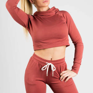 เสื้อมีฮู้ดแบบสวมหัวรุ่นสั้นของผู้หญิงเสื้อมีฮู้ดผ้าคอตตอน100% ดีไซน์ล่าสุดพิมพ์ซับลิเมชันขายส่งเสื้อเบลาส์แบบมีเชือกรูดออกแบบได้ตามต้องการ - Product Image 4