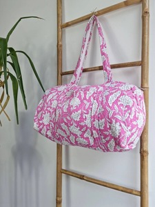 Bolsa de Mano Acolchada de Algodón con Estampado Floral de Verano, Ecológica, Sostenible, Resistente, para Yoga, Compras, Playa, Deporte - Product Image 2