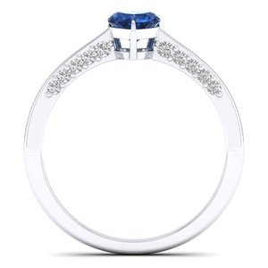 Bague en argent sterling 925 avec saphir bleu en forme de cœur de 0,5 carat, bijoux fins, cadeau de mariage, vente chaude REYES - Product Image 4