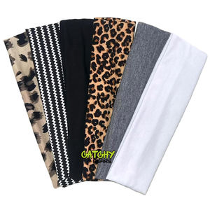 Bandeaux élastiques imprimés pour femmes Bandeaux d'entraînement pour voyage Fitness Yoga Bandeaux athlétiques - Product Image 1