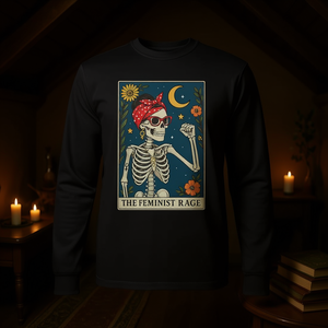 Camiseta de manga larga con estampado de tarot 'Feminist Rage', producto promocional - Product Image 3