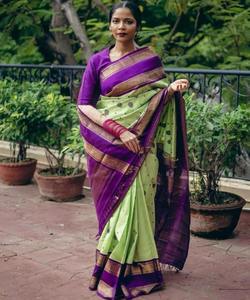 Sari nupcial blanco con gasa y Organza para mujer, ropa de fiesta de boda, ropa India elegante - Product Image 3