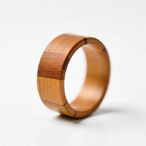 Anillo de Madera de Acacia Natural Rústico Hecho a Mano, Ligero, Personalizable, Unisex, Banda de Madera, Joyería Clásica para Bodas - Product Image 3