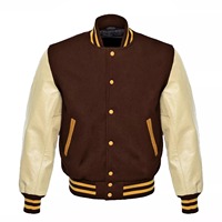 Veste universitaire personnalisée avec broderie de logo, manches en cuir, veste universitaire en laine, veste de baseball pour hommes