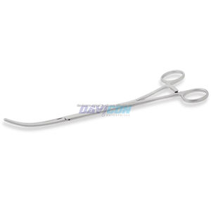 Pinza DeBakey Toracoscópica de Acero Inoxidable 65mm Curva Derecha 1x2 con Mordazas Atraumáticas, Eje de 10mm con Bloqueo, Longitud de Trabajo 17cm (10.25 pulgadas) - Product Image 1