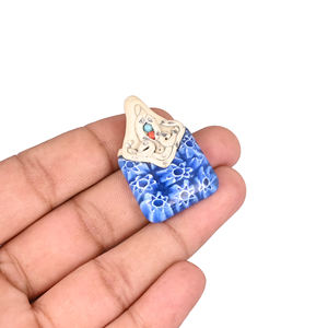 Trabajo de arcilla Jasper Piedra preciosa Piedra hecha a mano Joyería Fabricación de joyas Collar colgante - Product Image 4