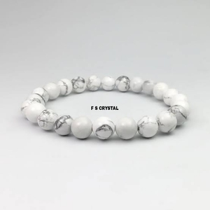 Pulsera de ágata de howlita estilo Feng Shui hecha a mano de buena calidad personalizada al por mayor de F S CRYSTAL - Product Image 1