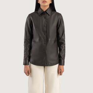 Zenith Brown Leather Autumn Shirt <b>Jacket</b> - Product Image 4