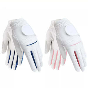 Fabricante directo de fábrica logotipo personalizado al por mayor Cabretta cuero piel de oveja guantes de golf Palma suave para deportes - Product Image 2