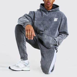 ชุดวอร์มโอเวอร์ไซส์ผู้ชายสไตล์แอซิดวอช พรีเมียมสตรีทแวร์ ผ้าฝ้าย ฮู้ดดี้ กางเกงขายาว ผลิตโดยผู้ผลิตโดยตรง - Product Image 3