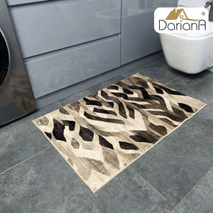 Alfombra Moderna DarianA de Felpa Beige Abstracta, 75x150 cm, Suave, de Poliéster, Delgada, Antideslizante, Lavable a Máquina, con Respaldo de Látex, Rectangular, para Uso Doméstico - Product Image 3