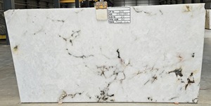 แผ่นหินควอตซ์โปร่งแสงคริสตัลสีขาวทันสมัยหินแกรนิตแคลไซต์ขัดเงากันน้ำสำหรับพื้นห้องครัวโรงแรมสำหรับการออกแบบกราฟิก - Product Image 2