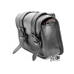Bolso Medieval de Cuero Negro con Doble Correa, Bolso de Cintura de Cuero Genuino para LARP, Vikingos, Renacimiento y Disfraces de Reenactación - Product Image 3