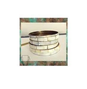 Brass Mother of <b>Pearl</b> Bangle <b>Bracelet</b> New Design Handmade Hot Design Brass MOP Bangle for Girls Used - Product Image 6
