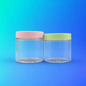 Etichette Personalizzate Contenitore in Plastica PET Trasparente da 100ml 4oz 120ml 3oz 150ml 5oz 200 <span class=keywords><strong>Grammi</strong></span> 250ml con Coperchio Colorato - Product Image 1