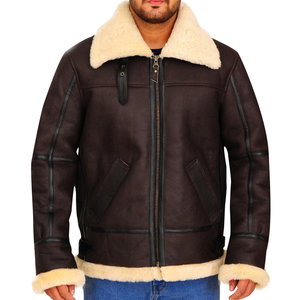 Chaqueta Bomber de Invierno Delgada con Logotipo Personalizado para Hombre, Chaqueta Larga de Cuero de Piel de Oveja de Alta Calidad, a Prueba de Viento, con Capucha, Abrigada y Moderna - Product Image 5