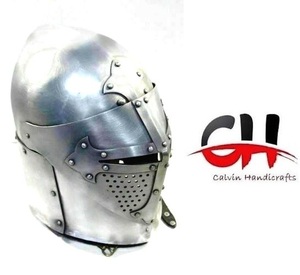 Casco Medieval de Acero Pulido Hecho a Mano Estilo Vintage CH, Decoración para el Hogar con Diseño de Calavera, para el Día de la Madre y Navidad - Product Image 4