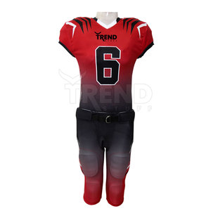 Uniforme de fútbol americano de la mejor calidad, ropa deportiva transpirable de manga corta, técnica de sublimación con patrón de números de alta calidad - Product Image 5
