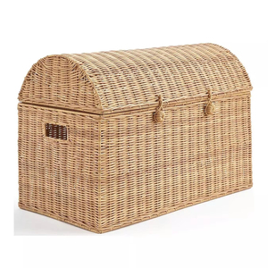 Coffre de rangement en rotin naturel du Vietnam avec couvercle en forme de dôme, OEM ODM, tissé à la main, coffre décoratif, organisateur rustique, décoration d'intérieur, vente en gros - Product Image 1