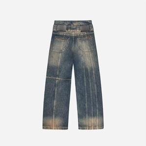 Pantalones de lujo: estilo holgado con corte de mezclilla negro desgastado con técnicas de lavado de Hip Hop de ajuste suelto Ropa de invierno - Product Image 5