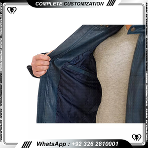Chaqueta de cuero cortavientos delgada personalizada de alta calidad para hombres, chaqueta de montar, chaqueta de motocicleta para hombres - Product Image 3