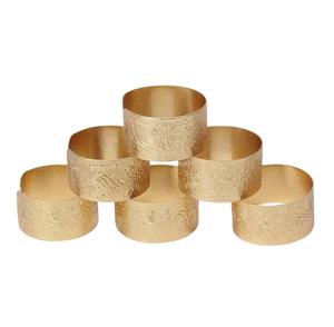แหวนรองผ้าเช็ดปากทองแดงสีทอง ดีไซน์วินเทจ คุณภาพมาตรฐาน แหวนรองผ้าเช็ดปากทองเหลืองสำหรับโรงแรม งานวันเกิด ตกแต่งโต๊ะ - Product Image 5