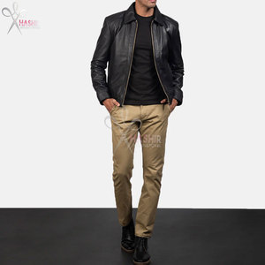 Veste en cuir PU noir unisexe, style classique zippé, style motard, streetwear, vêtements de mode en toile, prix de gros - Product Image 4