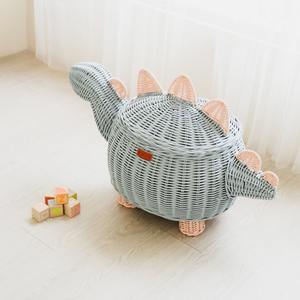 Cesta de mimbre con tapa en forma de dinosaurio, cestas de almacenamiento más vendidas, accesorios para la sala de juegos de bebés. - Product Image 3