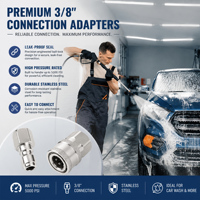 Raccords rapides haute pression en acier inoxydable 3/8" NPT, ensemble d'adaptateurs filetés mâle et femelle pour équipement de lavage automobile