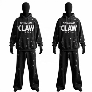 Vente en gros de haute qualité sweats à capuche personnalisés ensemble de pantalons de survêtement unisexe hommes femmes jogging logo personnalisé imprimé respirant survêtement - Product Image 6