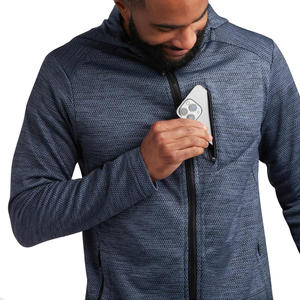 Sudadera con capucha OEM personalizada para hombre con cremallera completa Impresión de logotipo de tela transpirable y opciones de marca privada Gymwear - Product Image 2