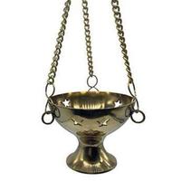 Encensoir de Luxe Tibétain en Laiton Premium avec 3 Chaînes et Clochettes, pour Encens d'Agarwood, Fournitures Catholiques pour Églises de Jérusalem - Grande Vente