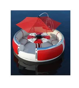 高品质水休闲不锈钢电动浮动烧烤甜甜圈船带烧烤出售