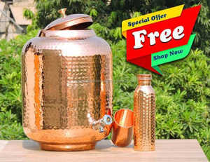 Boîte de rangement en cuivre massif avec forme ronde martelée parfaite pour une organisation de cuisine élégante et un affichage décoratif - Product Image 3