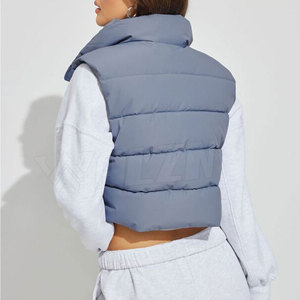 Venta al por mayor Ropa al aire libre Tallas grandes Crop Top Puffer Chaleco de calidad superior Mejor Color sólido Venta Crop Top Puffer Chaleco - Product Image 3