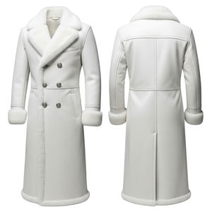 Manteau long en cuir d'agneau pour homme, qualité supérieure, élégant, tendance d'hiver, best-seller, nouvelle conception, 80% de duvet d'oie - Product Image 2