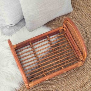 Cestas de almacenamiento de ratán de bambú de Color crema auténtico Cubos y accesorios de fotografía para recién nacidos - Product Image 3