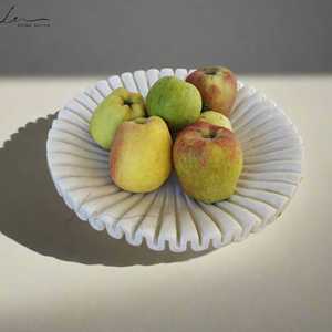 Bandeja con volantes de mármol rectangular de latón para decoración del hogar Navidad Ramadán boda servicio y Decoración de cocina artesanía de Metal - Product Image 2