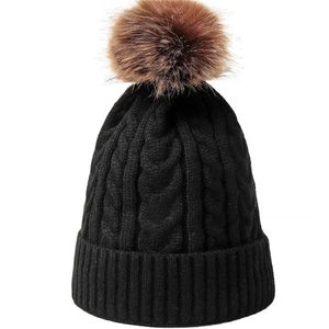 Wholesale Custom Knit <b>Beanie</b> <b>Hat</b> With Logo Winter Warm Embroidered Ribbed Cuffed Fisherman <b>Slouchy</b> <b>Beanies</b> Fashion Unisex - Product Image 2