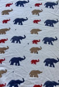 Tela de Algodón Estampada a Mano con Diseño de Elefantes Multicolores - Product Image 3
