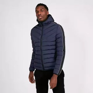 Veste matelassée de haute qualité pour homme, couleur noire, coupe ajustée, fermeture éclair, grande taille, vêtements décontractés, veste matelassée chaude pour homme pour l'hiver - Product Image 3
