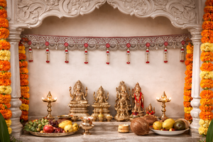 Bandarwal, Tapiz Floral Tradicional Indio de Rajastán, Decoración Artesanal para Colgar en la Pared o en la Puerta, para Cumpleaños, Aniversario, Pooja - Product Image 3