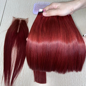 Perruques de cheveux vierges droites avec os miroir super doublement dessiné Paquets de cheveux de qualité 12A Perruques frontales à lacet HD Extensions de cheveux - Product Image 5