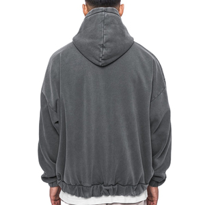 เสื้อสเวตเตอร์มีฮู้ดแบบซิปแขนยาวมีฮู้ดเสื้อฟลีซเปิดไหล่แบบรูดซิปสามารถพิมพ์โลโก้ได้ตามต้องการสำหรับผู้ชายและผู้หญิง - Product Image 5