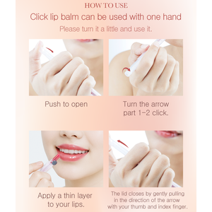 CLICKA Hecho en Corea, Bálsamo Labial Humectante y Exfoliante de un Solo Clic, Cuidado para Labios Secos con Brillo Natural - Product Image 3