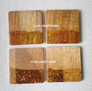 Posavasos de resina y madera hechos a mano directamente del fabricante, alfombrilla para servir tazas de té/almohadilla para el hogar, cocina y vajilla - Product Image 1