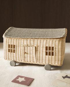 Cestas de Mimbre con Ruedas, Diseño Moderno y Encantador, Cestas de Mimbre de Alta Calidad con Ruedas para Niños, Hechas en Vietnam - Product Image 3