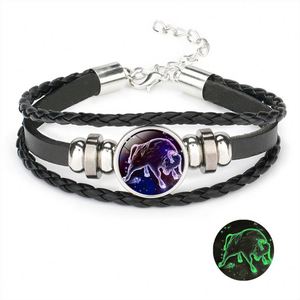 Vendita calda abbagliante luminoso 12 oroscopi bracciale in pelle regolabile per uomini e donne alla moda ornamenti G191 - Product Image 2