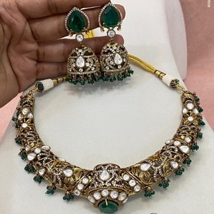 Classic High Quality <b>Gold</b> Plated Stylish Necklace <b>Set</b> With <b>Earrings</b> For Wedding And Party Wear Collection For Women or Girls - Product Image 1