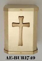 Urne funéraire en laiton de style américain, finition brossée, design croix, pour adultes, durable, dorée, étanche, écologique, personnalisable